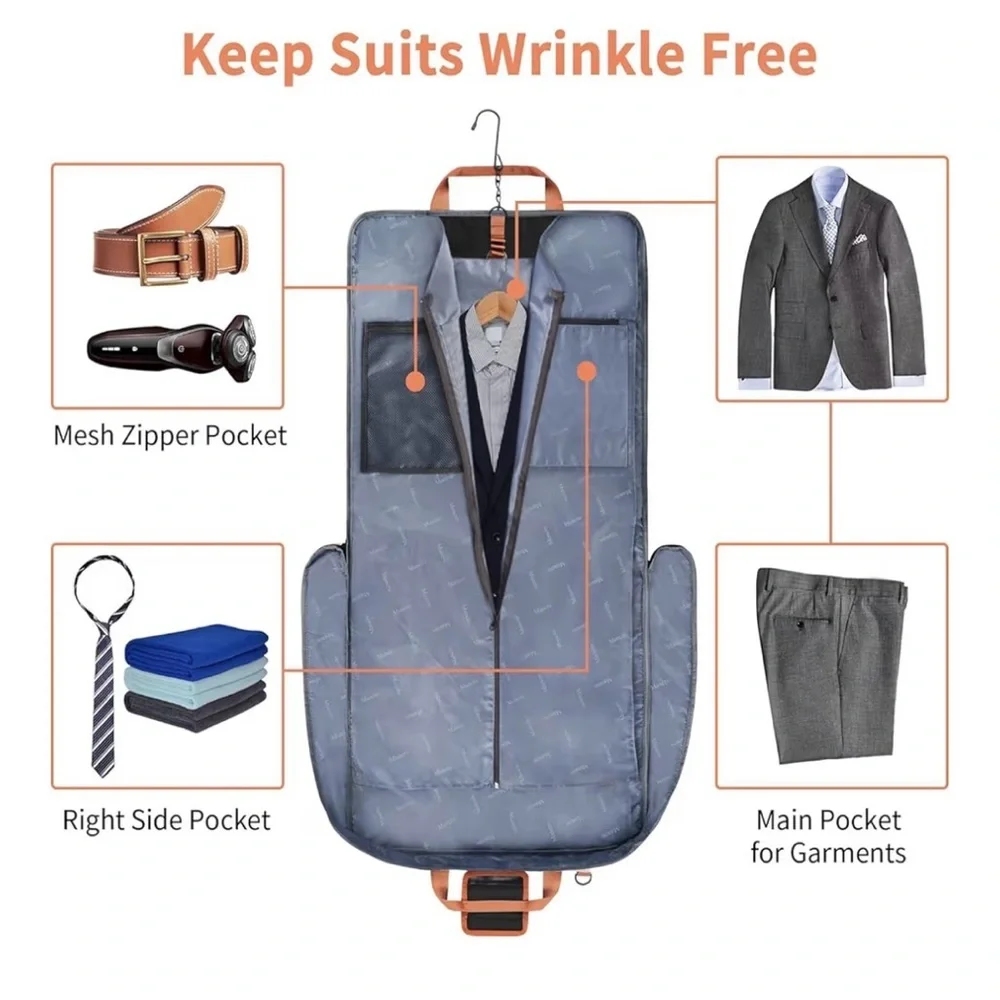 Mancro Garment Bag Suit Travel Duffel Carry On with Shoulder Strap